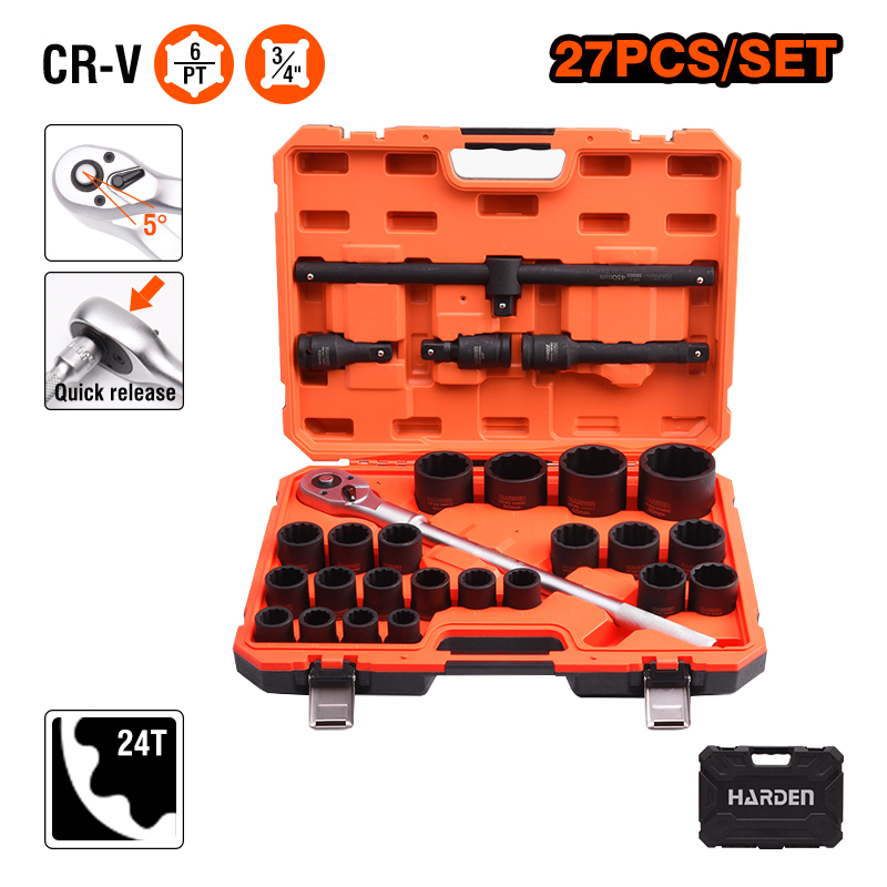 HARDEN 27 buah Set Soket denga - Tool Set ulasan dan harga